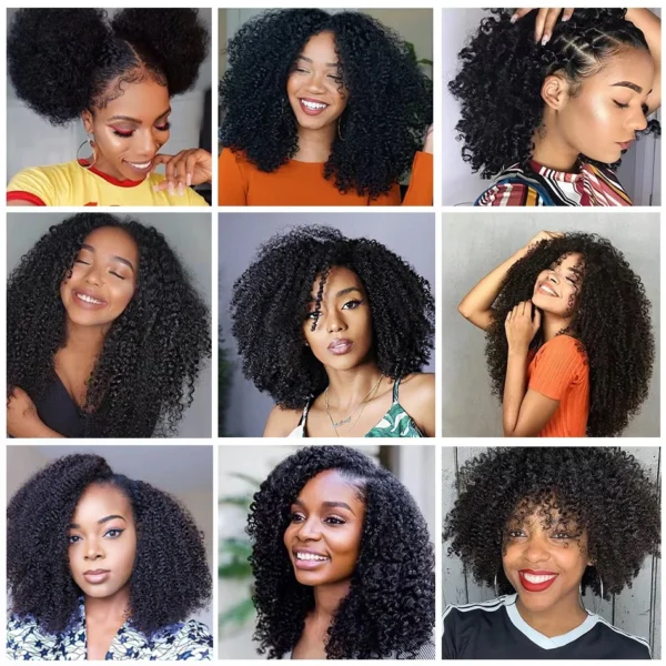 Afro Kinky Curly U Part Wigs For Women Peruvian Remy Human Hair Afro Kinky Curly V Part Wig 180% Densities 24 Inch Long Wig - Image 6