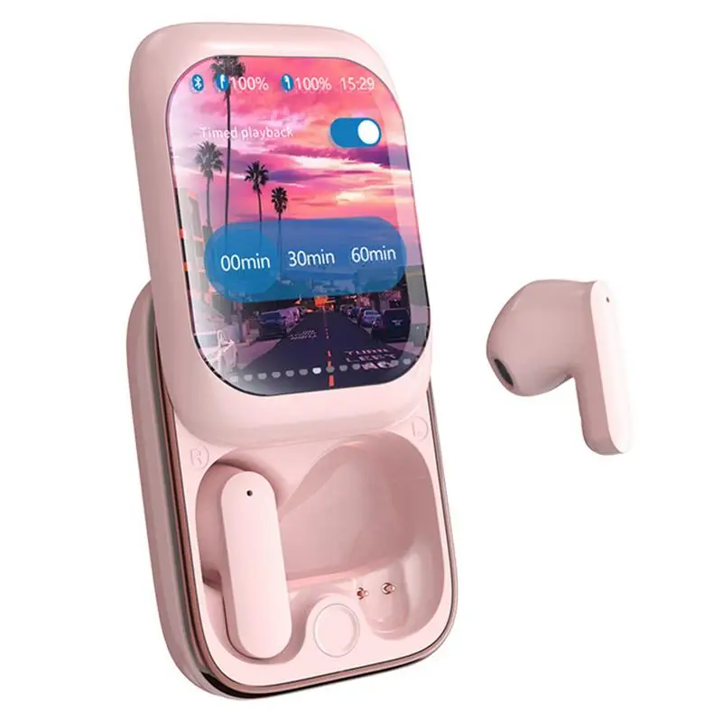 Wireless Ear Buds In-Ear Headphones Wireless Earbuds Slider Earphones Cordless Earbuds Full Color Touchscreen Ear Buds In-Ear