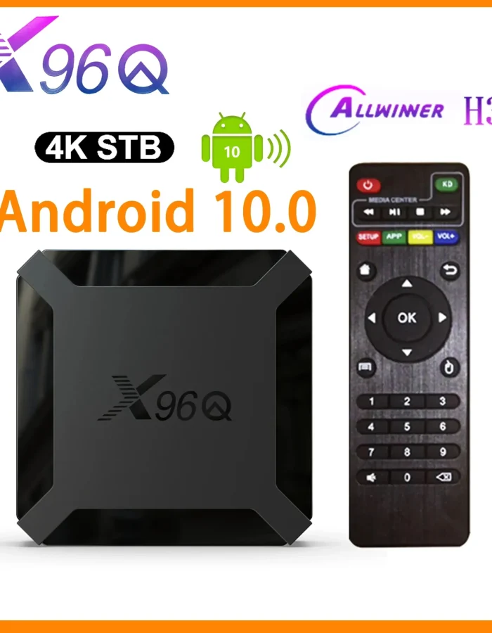 X96Q Smart TV Box Android 10.0 Allwinner H313 Quad Core 2.4GWiFi HDR10 4K 3D H. 265 2GB RAM 16GB ROM Set Top TV Box