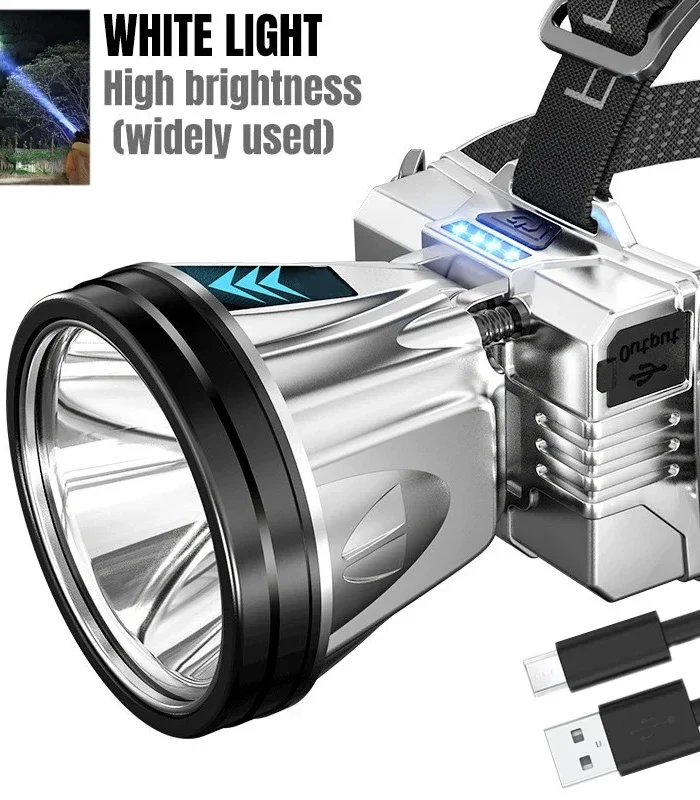 Super Bright LED Rechargeable High-power Headlights High Brightness Emergency Charging Outdoor Head Flashlight Fishing Lamp