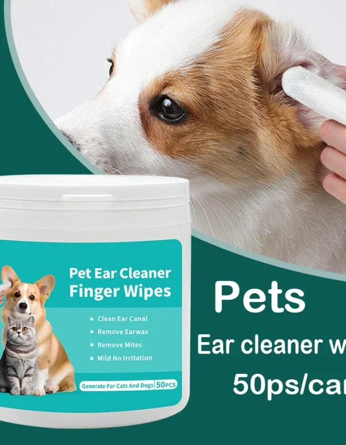 Pet cleaning products  Ear cleaning wipes  Ear care fingertips  Ear mite removal  Cat and dog ear cleaning pet products