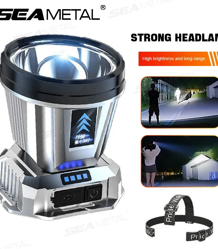 SEAMETAL Portable Work Light Ultra-Bright Head-Mounted Working Light Outdoor Emergency Led Flashlight Fishing Lamp USB Charging
